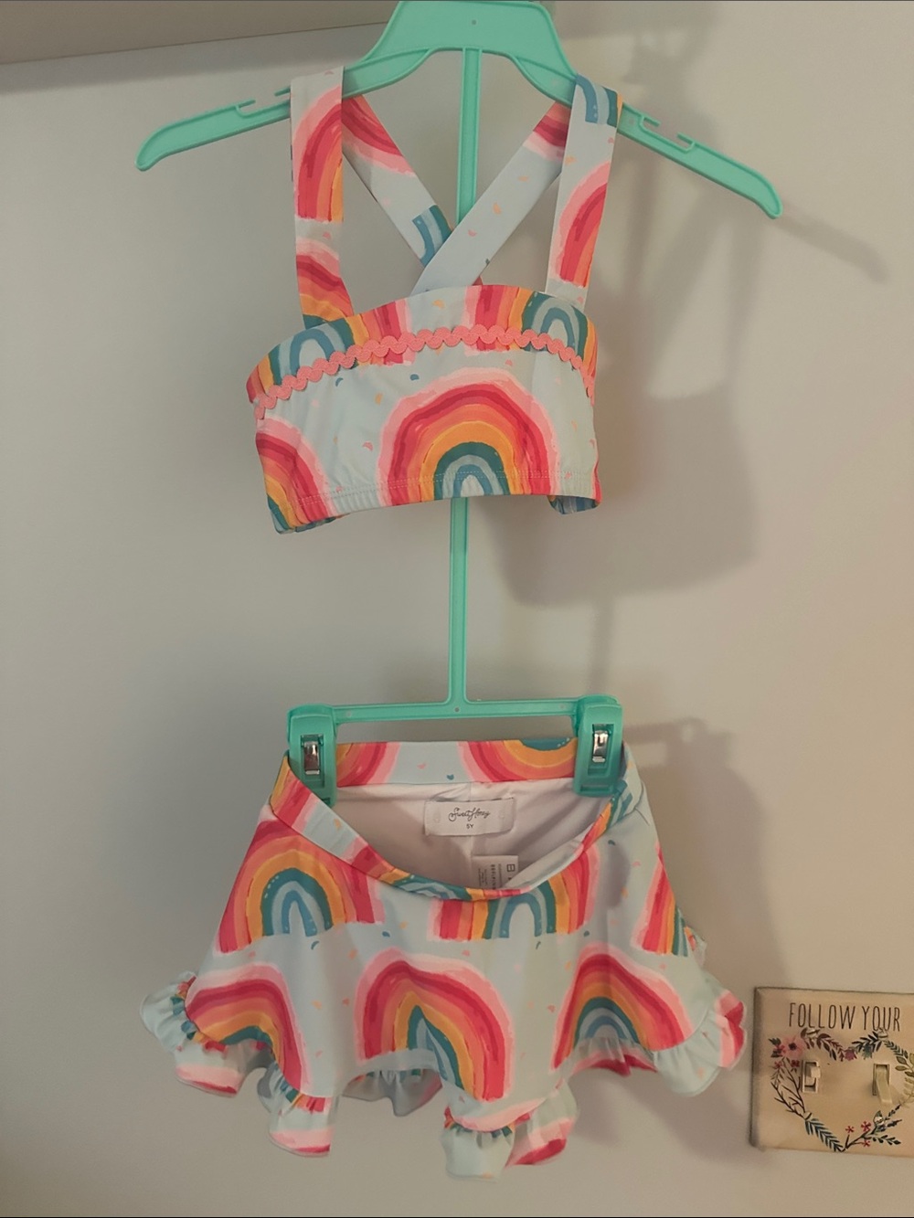 SweetHoney Rainbow Print Two-Piece Swim Set